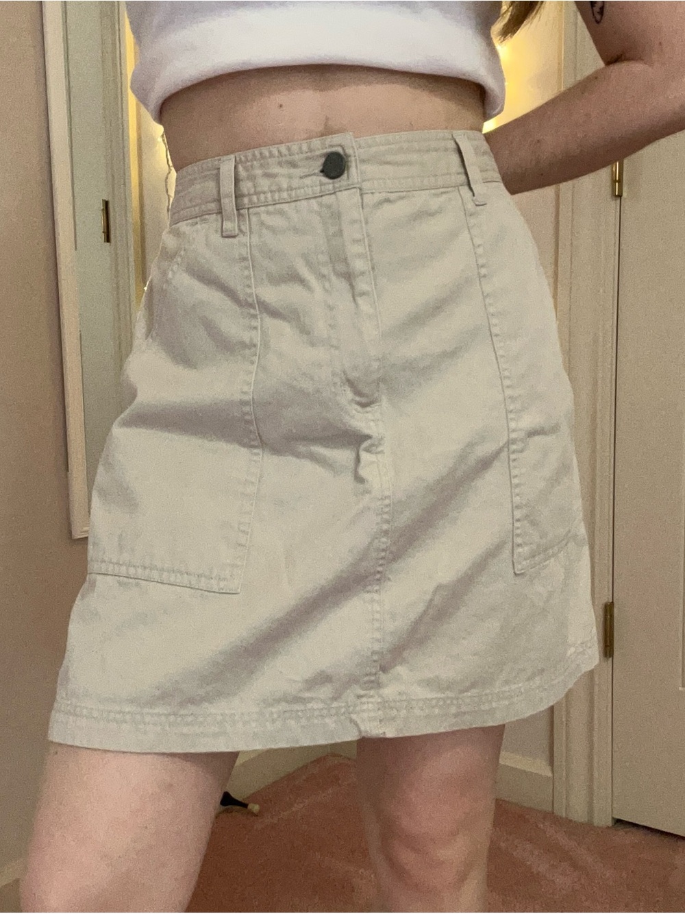 Y2K Tan New York & Company Mini Skirt